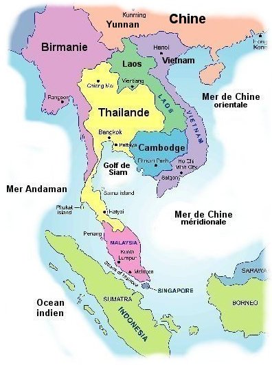 carte asie thailande Image | Formats | CHEF GLOBE TROTTER